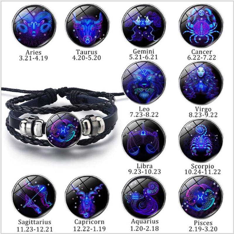 All 12 zodiac constellation charms for the Calvora Spirit Bracelet