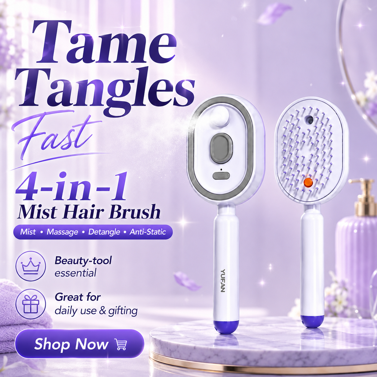 4-in-1 Electric Mist Massage Comb